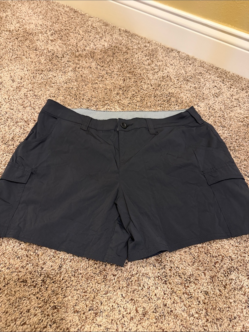 Women's Dark Gray Nylon Cargo Shorts